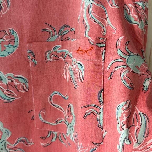 Men’s Salt Life vacation shirt crab octopus lobster jellyfish print button down - Picture 3 of 6